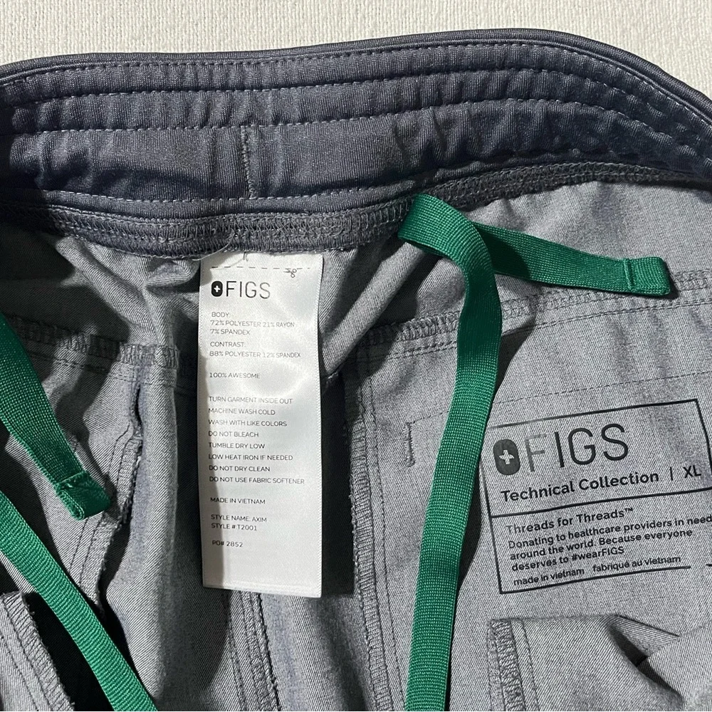 FIGS Mens Axim Cargo Scrub Pants XL‎ (34x27) Elastic Waist Stretch Comfort T2001